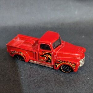 Red Hot Wheels Metal Die-Cast Pickup Truck Toy With Flame Decals 2005 2014 3: